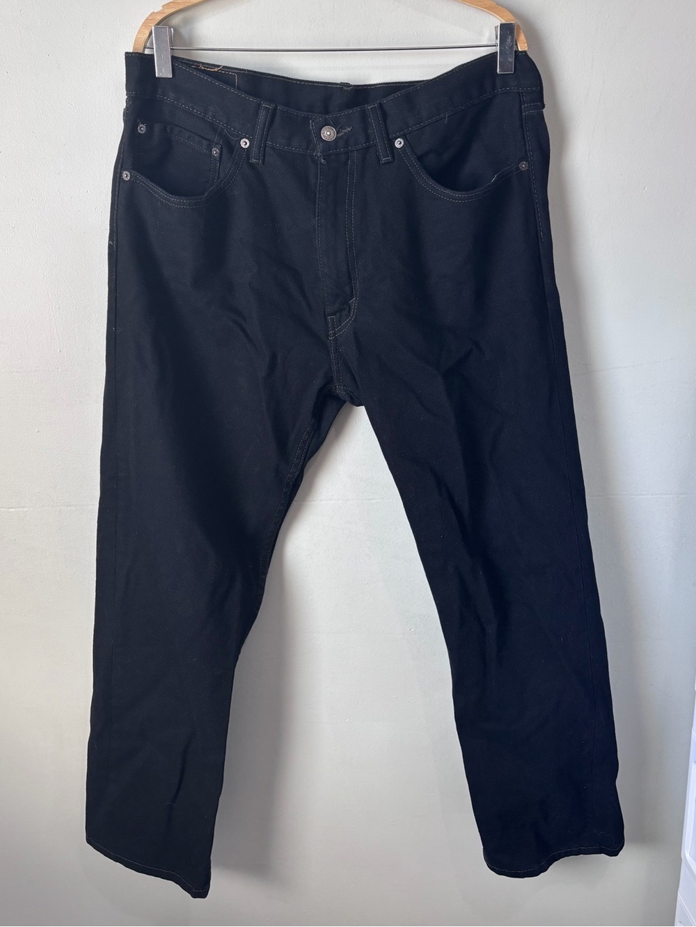 Levi's 505 Regular Fit Black Denim Jeans - W36 L29